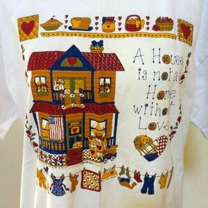 3/$20🌟 Hanes White Country Home Themed Graphic Short Sleeve Tee Shirt Medium